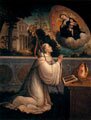 Vision of St Bernard.Juan Correa de Vivar.s XVI.Museo del Prado.Madrid..